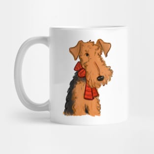 Cute Airedale Terrier Drawing Mug